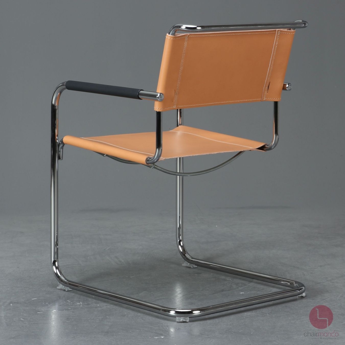 Preview: Thonet S34 Freischwinger mit neuem Kernleder in Beige Natur - gebraucht