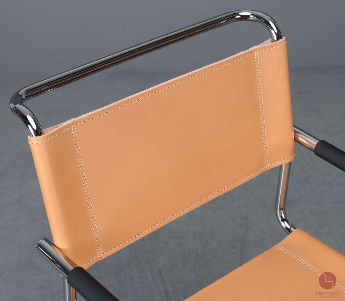 Preview: Thonet S34 Freischwinger mit neuem Kernleder in Beige Natur - gebraucht