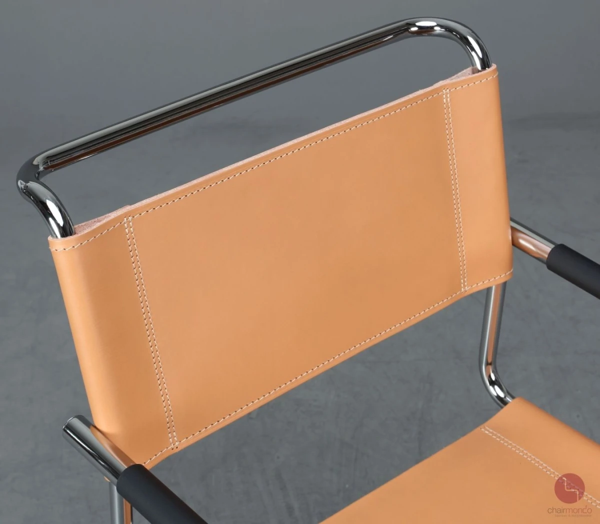 Thonet S34 Freischwinger mit neuem Kernleder in Beige Natur - gebraucht