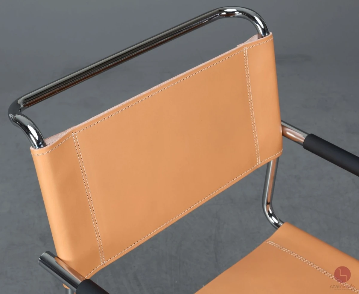 Thonet S34 Freischwinger mit neuem Kernleder in Beige Natur - gebraucht