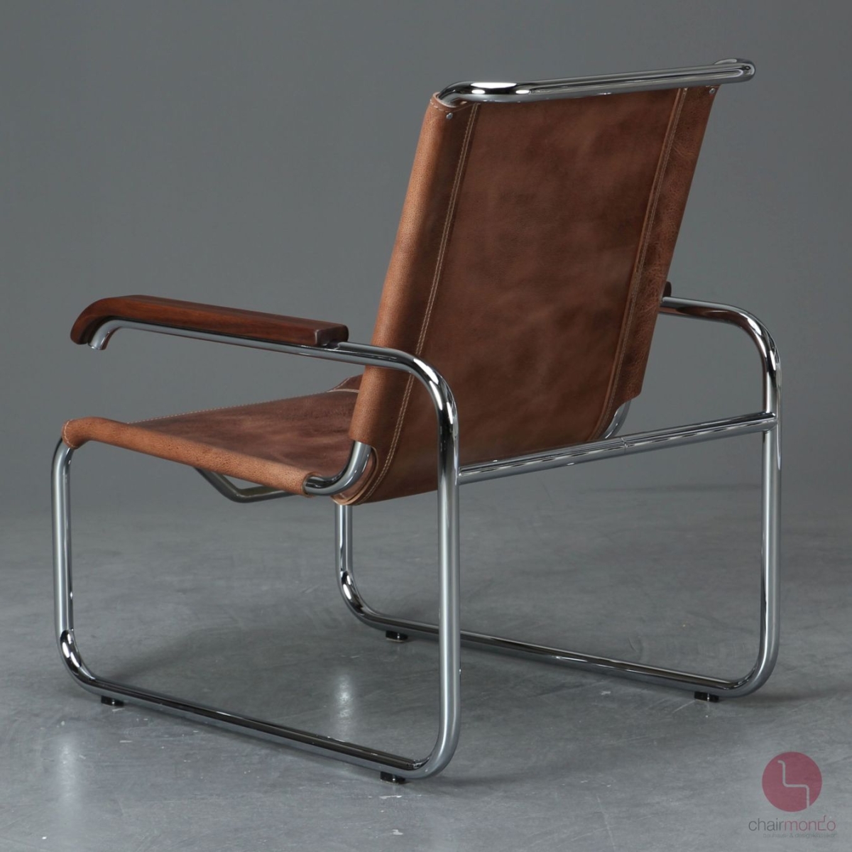 Preview: Thonet S35 L Pure Materials Freischwinger Sessel mit Büffelleder NEU