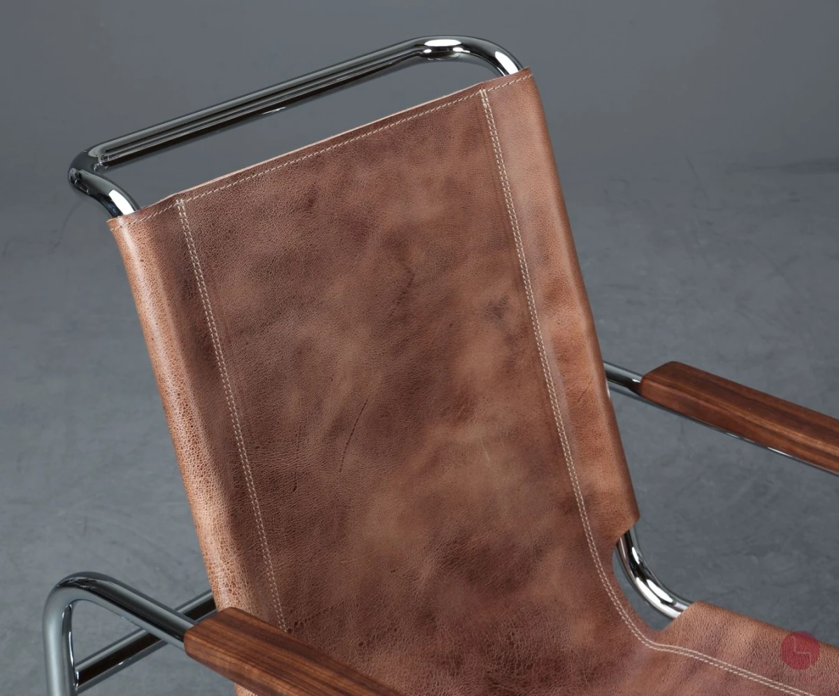 Thonet S35 L Pure Materials Freischwinger Sessel mit Büffelleder NEU