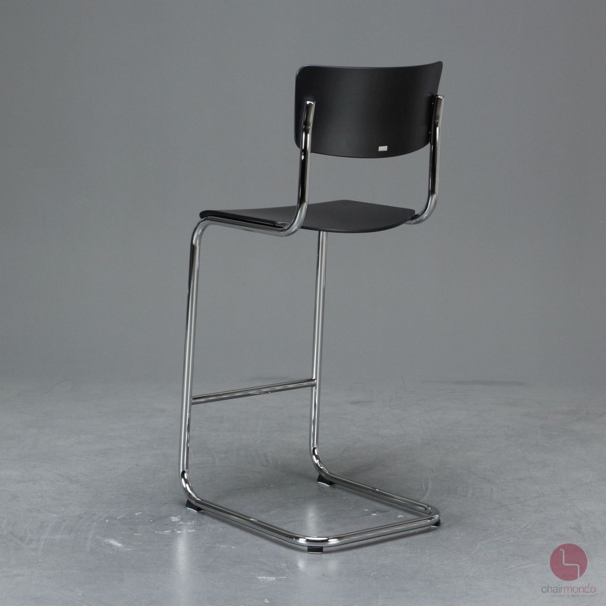 Preview: Thonet S43 H Freischwinger Barstuhl in Schwarz gebraucht