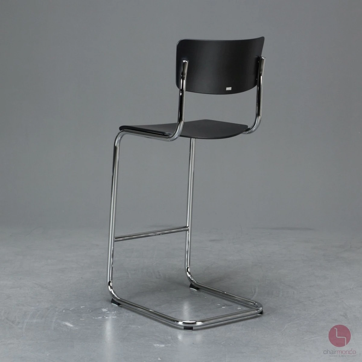 Thonet S43 H Freischwinger Barstuhl in Schwarz gebraucht