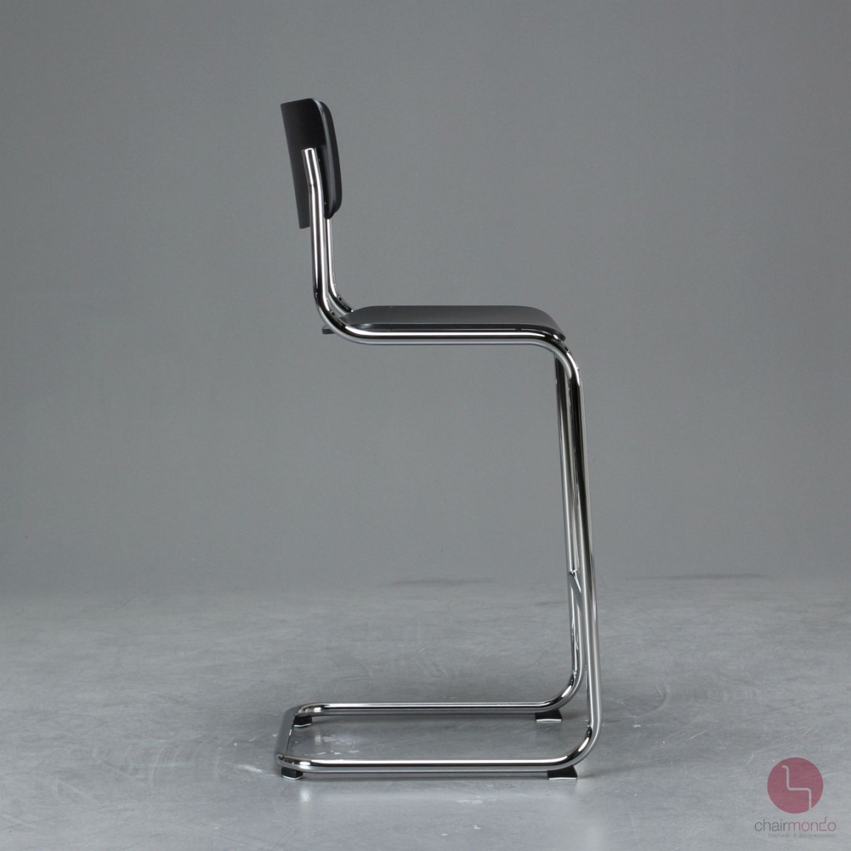 Preview: Thonet S43 H Freischwinger Barstuhl in Schwarz gebraucht