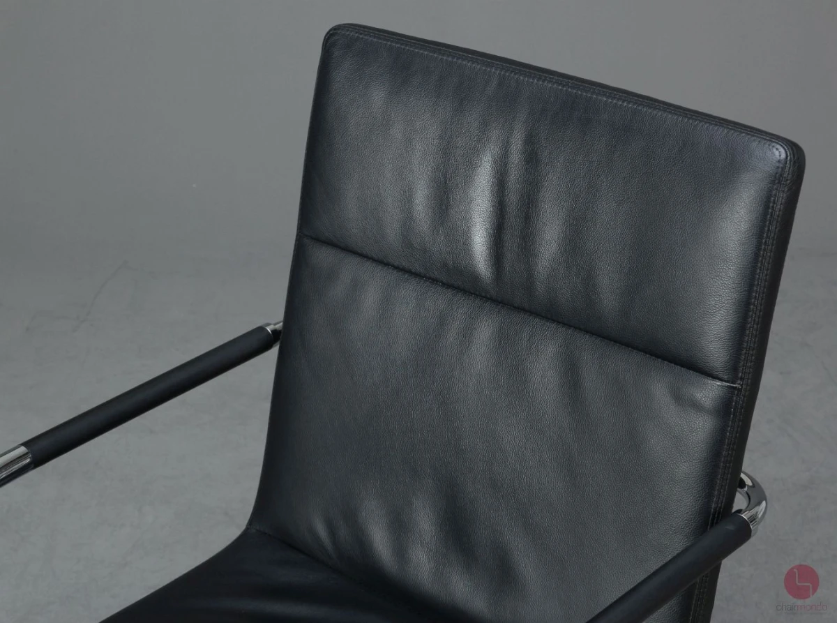 Thonet S61 Leder Freischwinger Konferenzstuhl Schwarz gebraucht