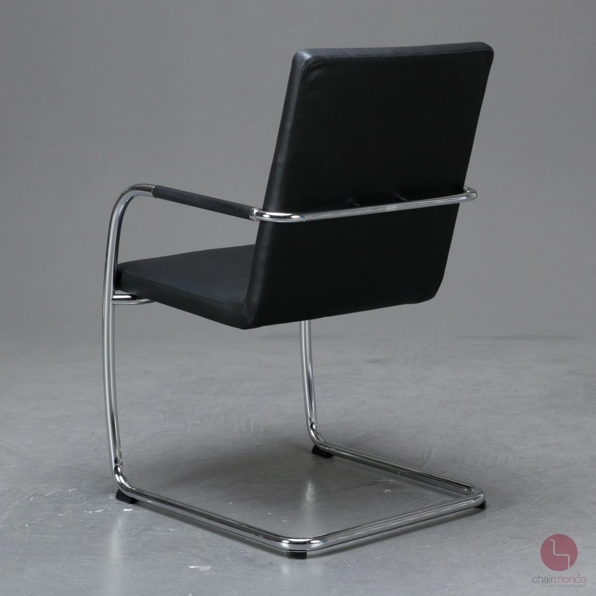 Thonet S61 Leder Freischwinger Konferenzstuhl Schwarz gebraucht