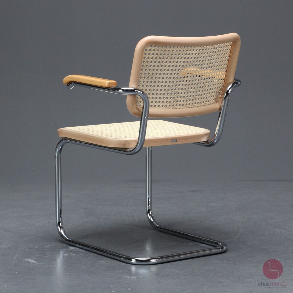 Preview: Thonet S64 V Freischwinger in Buche mit Geflecht + Stützgewebe gebraucht
