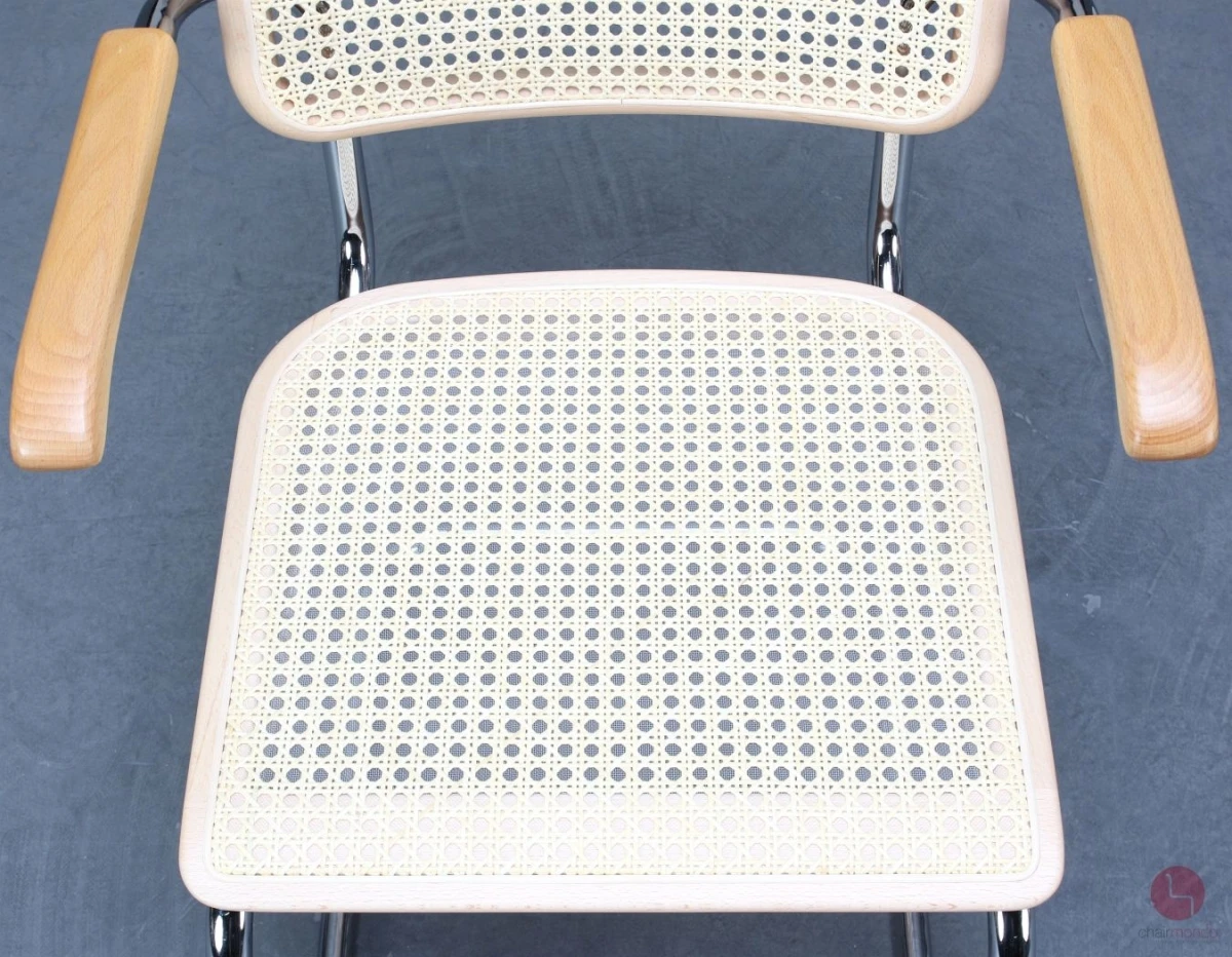 Thonet S64 V Freischwinger in Buche mit Geflecht + Stützgewebe gebraucht