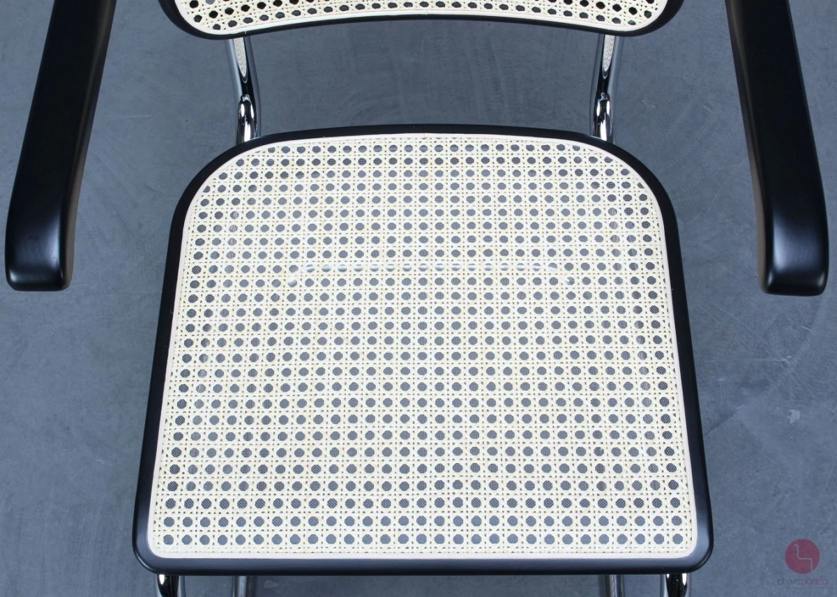 Thonet S64 V Freischwinger Schwarz mit Geflecht + Stützgewebe gebraucht