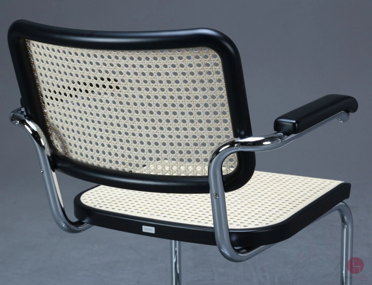 Thonet S64 V Freischwinger Schwarz mit Geflecht + Stützgewebe gebraucht