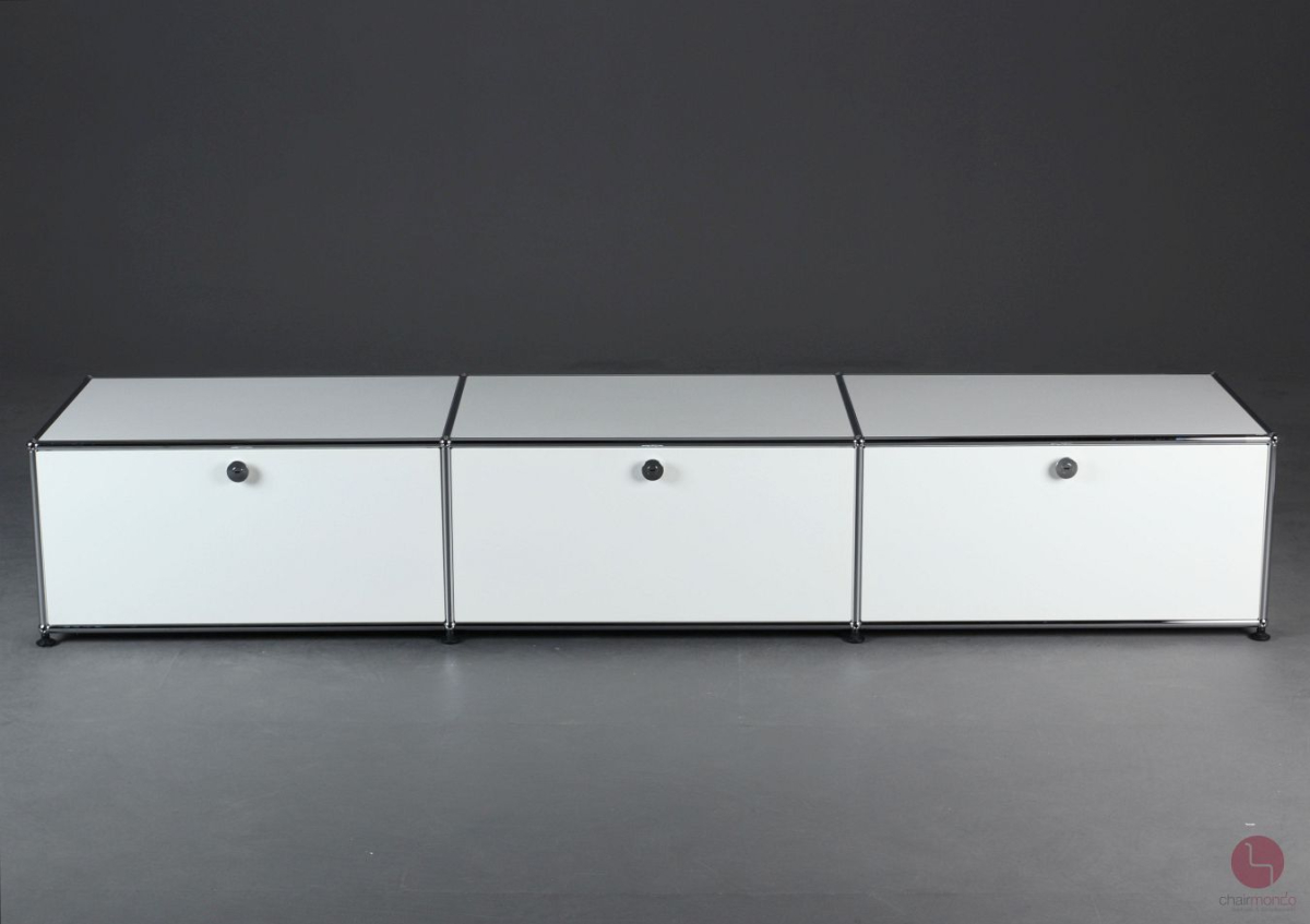 Preview: USM Haller Lowboard Weiß mit drei Fächern gebraucht