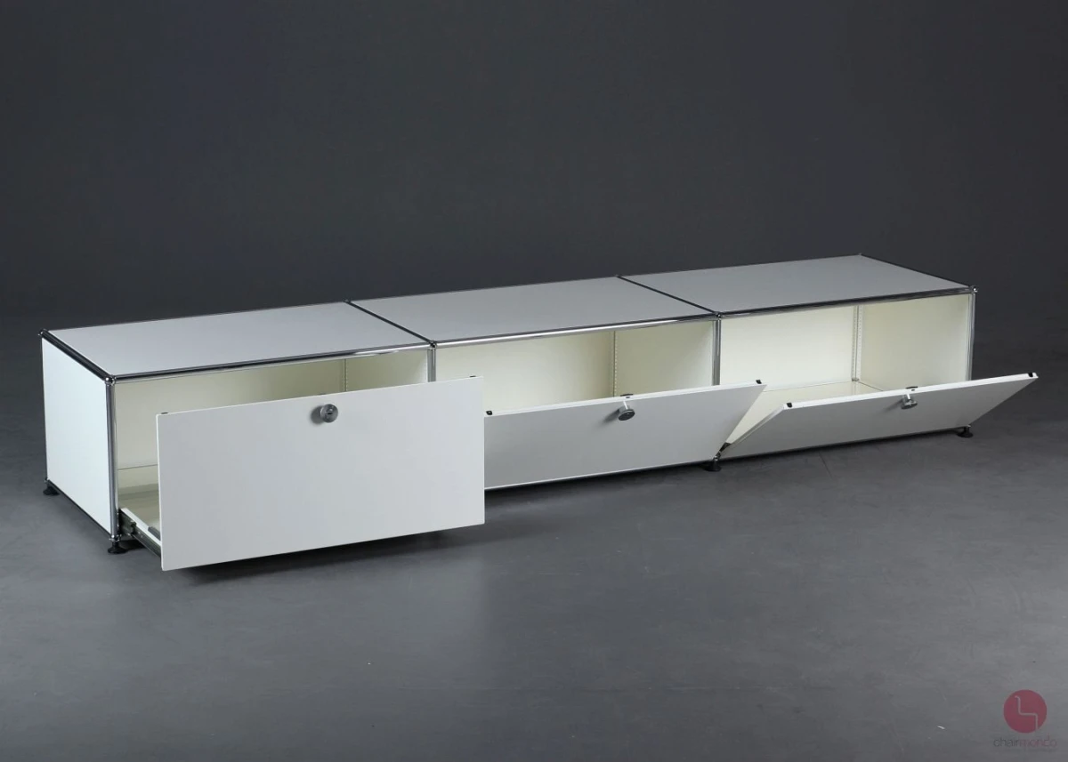 USM Haller Lowboard Weiß mit drei Fächern gebraucht