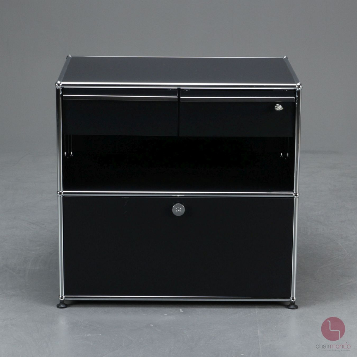 Preview: USM Haller Techniksideboard Schwarz mit Schubladen 75 x 75 x 50 cm gebraucht