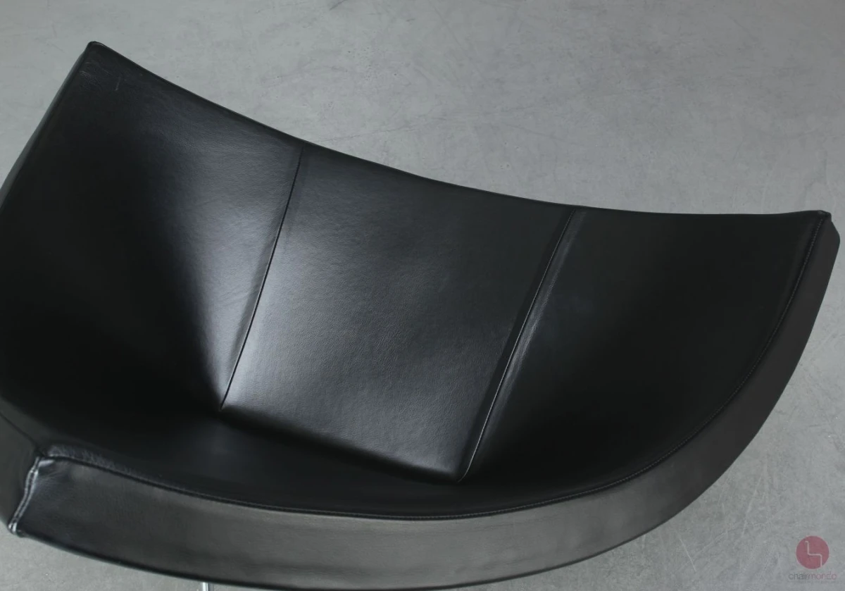 Vitra Coconut Chair Lounge Sessel Leder Schwarz Schale Weiß gebraucht