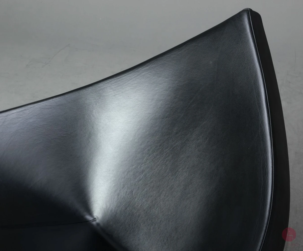 Vitra Coconut Chair Lounge Sessel Leder Schwarz Schale Weiß gebraucht