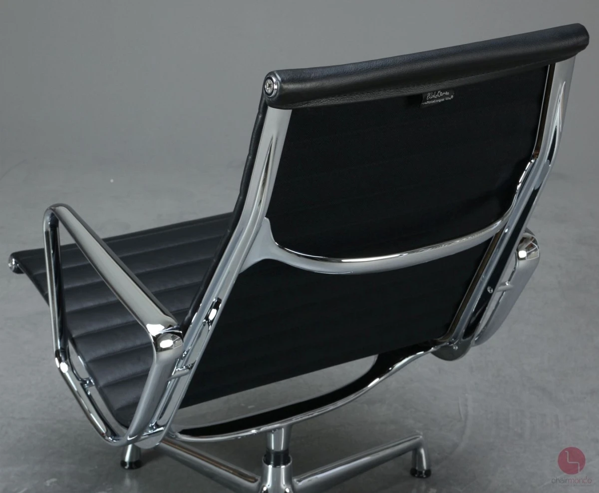 Vitra EA 116 Aluminium Chair Sessel Leder Schwarz gebraucht