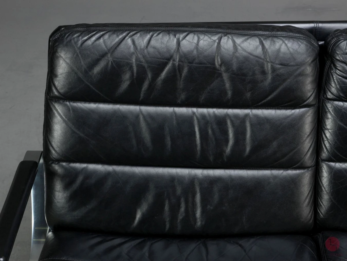 Walter Knoll Economy Leder Lounge Sitzgarnitur mit schwarzem Leder - gebraucht