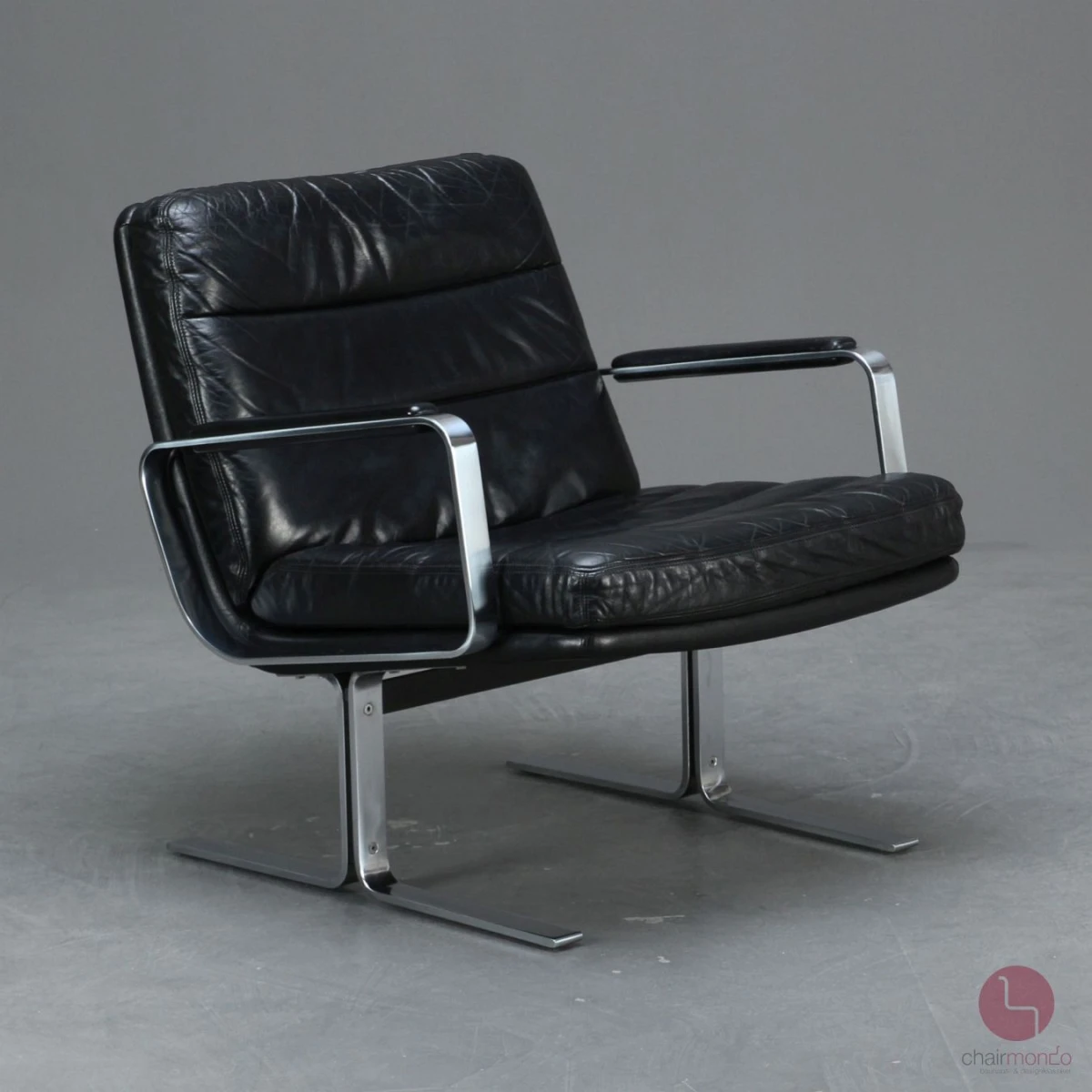 Walter Knoll Economy Leder Lounge Sitzgarnitur mit schwarzem Leder - gebraucht