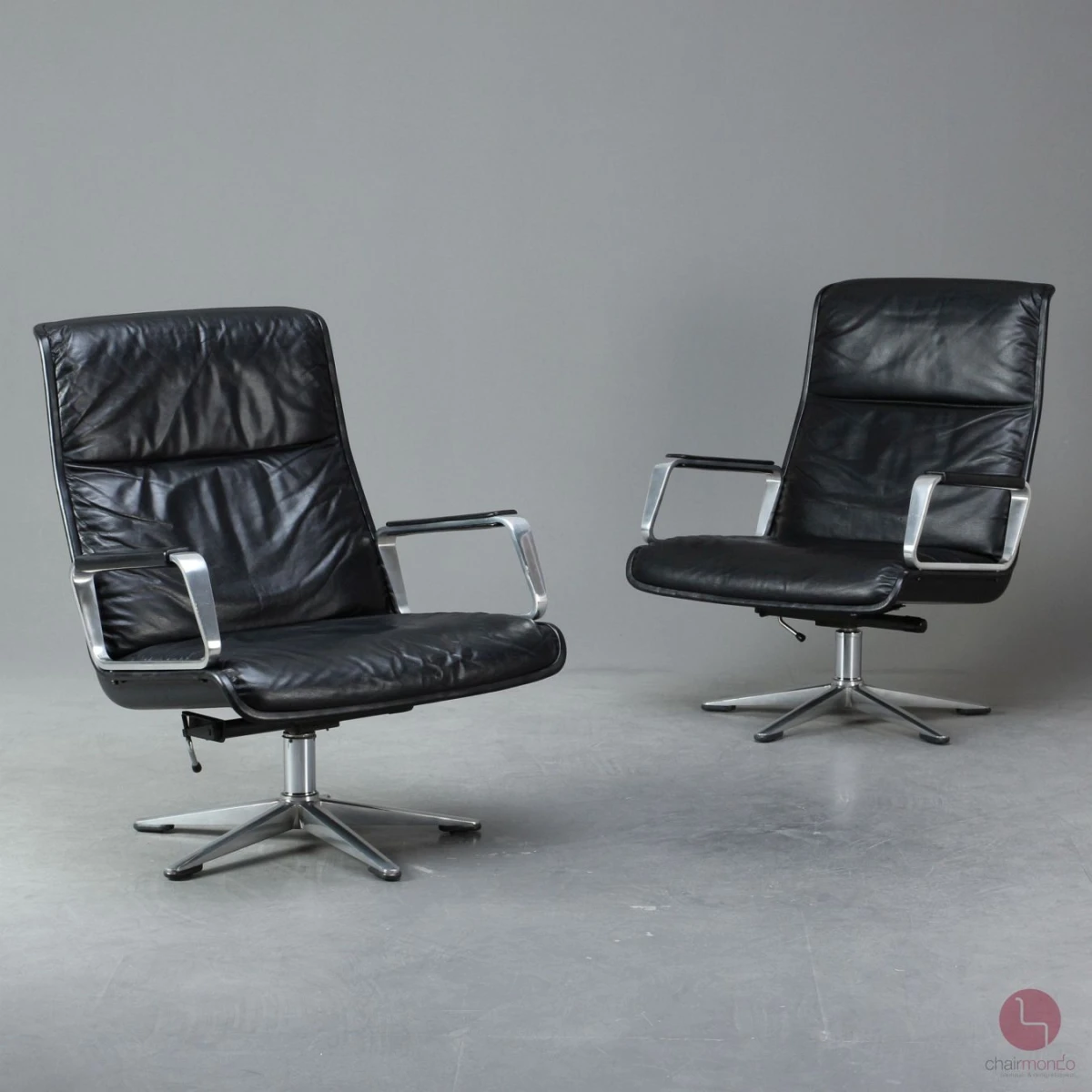 Wilkhahn Delta 2000 Lounge Sessel Leder Schwarz 1970er Vintage - gebraucht