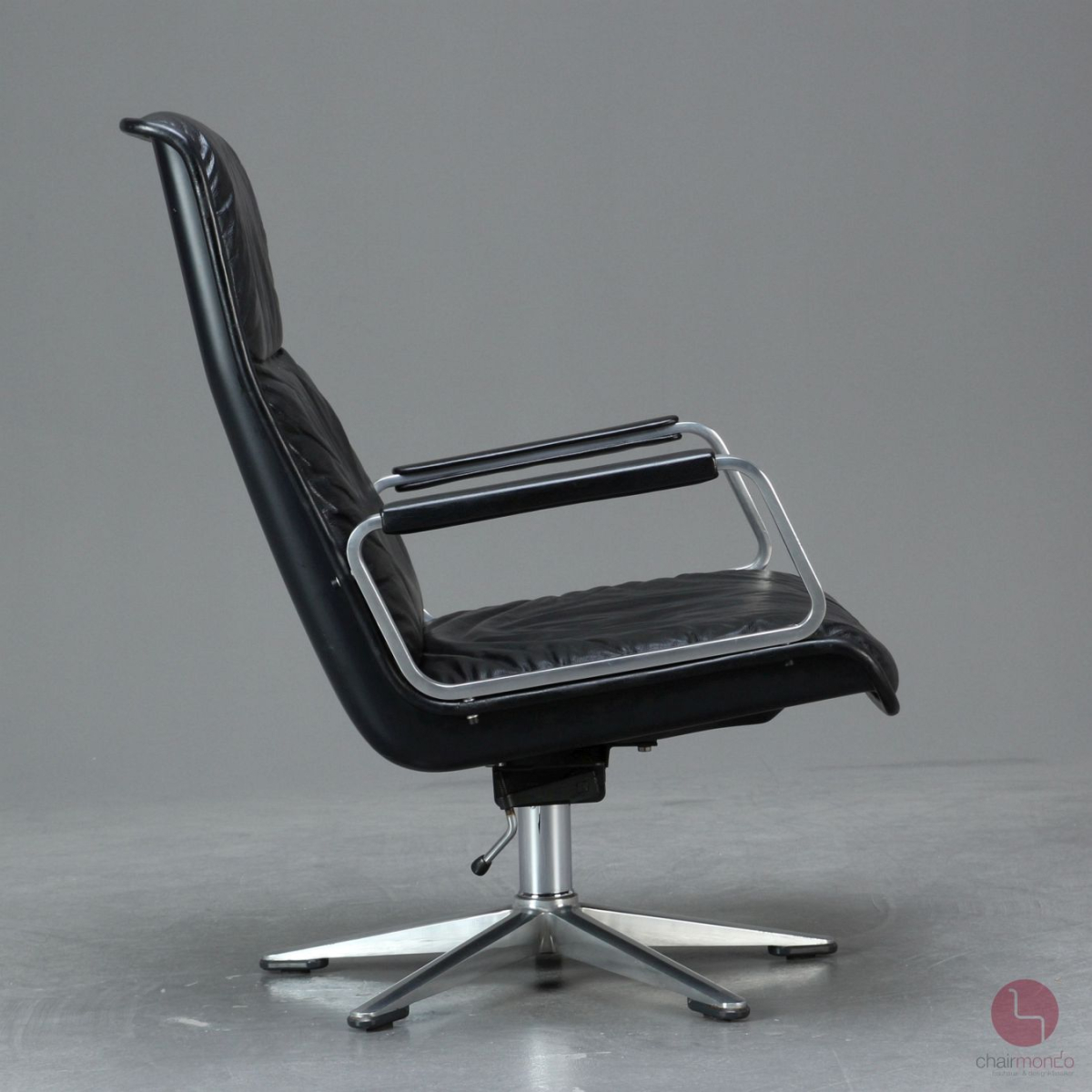 Preview: Wilkhahn Delta 2000 Lounge Sessel Leder Schwarz 1970er Vintage - gebraucht