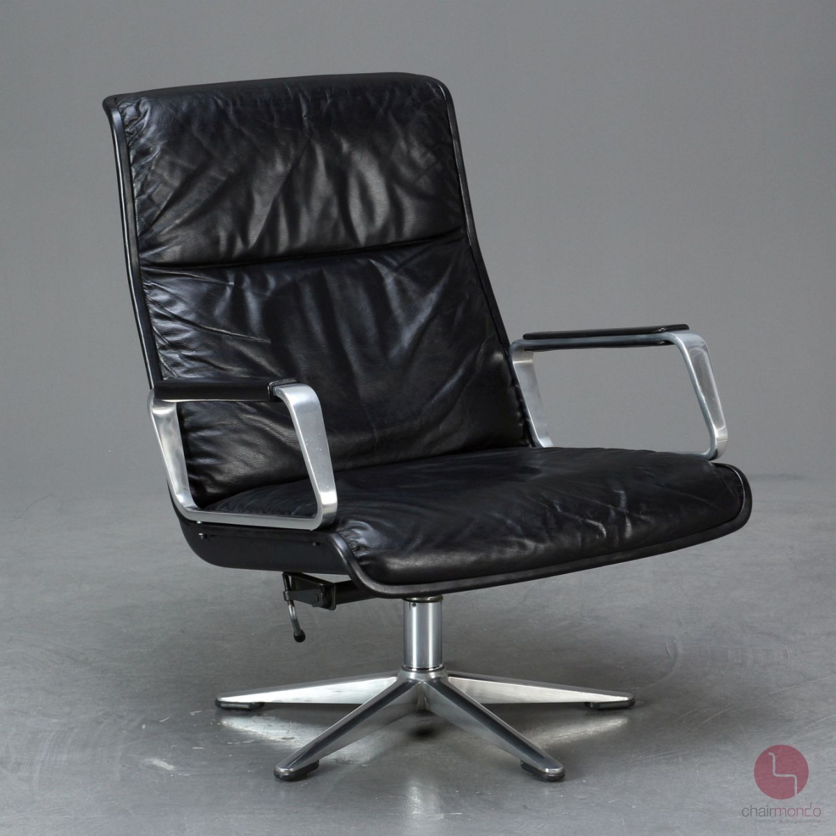 Preview: Wilkhahn Delta 2000 Lounge Sessel Leder Schwarz 1970er Vintage - gebraucht
