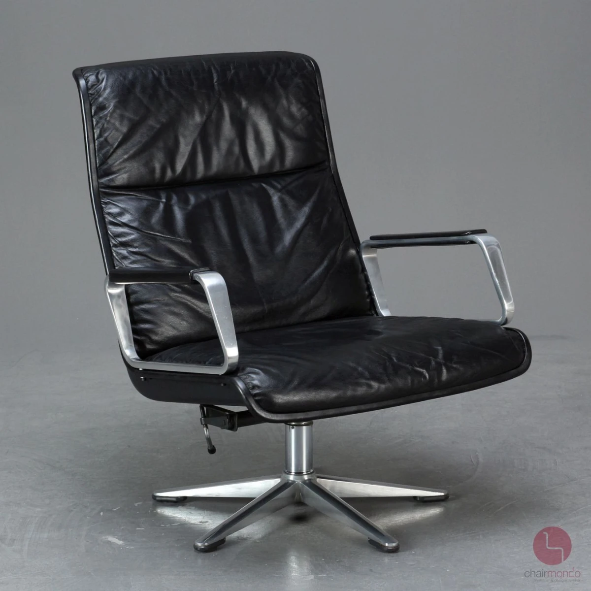 Wilkhahn Delta 2000 Lounge Sessel Leder Schwarz 1970er Vintage - gebraucht