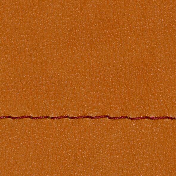 Leder III - Nappaleder cognac, Garn dunkelbraun, Doppelsteppnaht