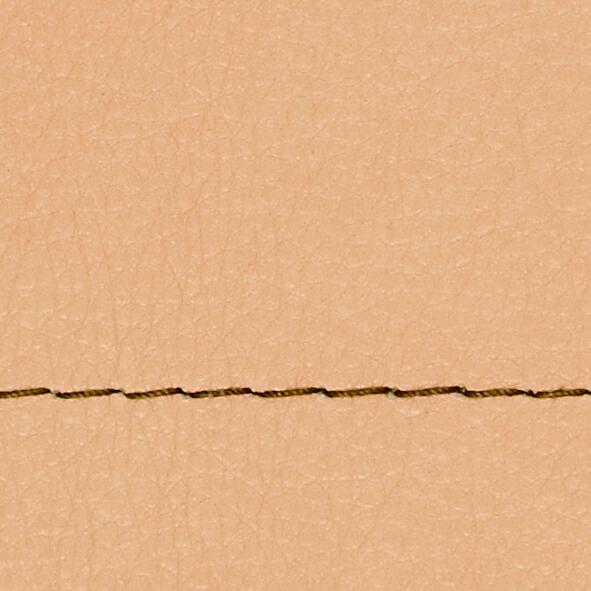 Leder III - Nappaleder sand, Garn dunkelbraun, Doppelsteppnaht