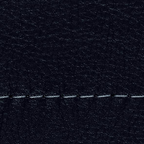 Leder III - Nappaleder schwarz, Garn grau, Doppelsteppnaht