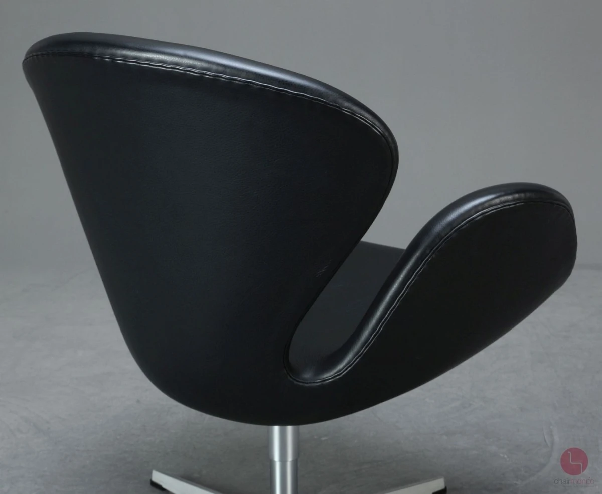 Fritz Hansen Swan Chair in Schwarz Leder Sessel gebraucht