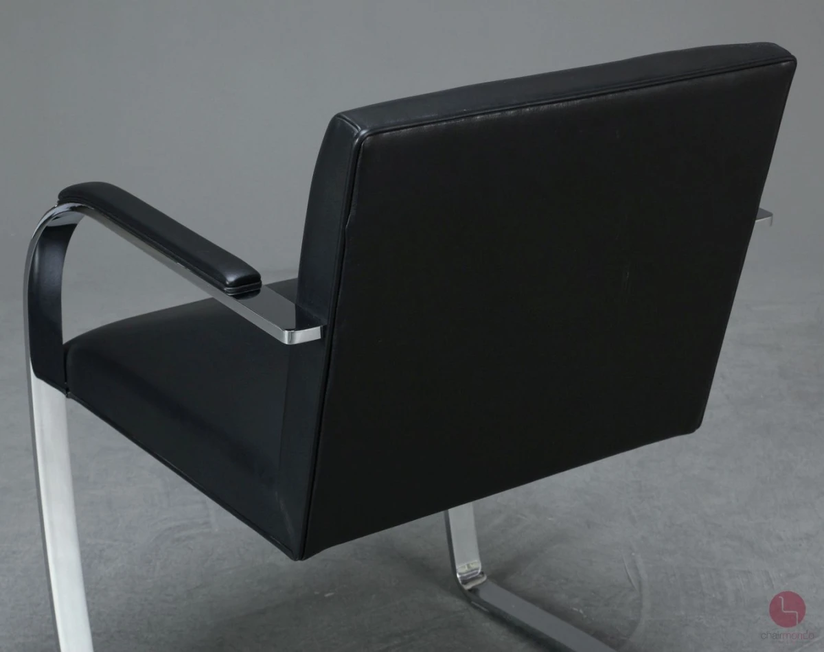 Knoll Brno Freischwinger Armlehnstuhl Leder Schwarz gebraucht