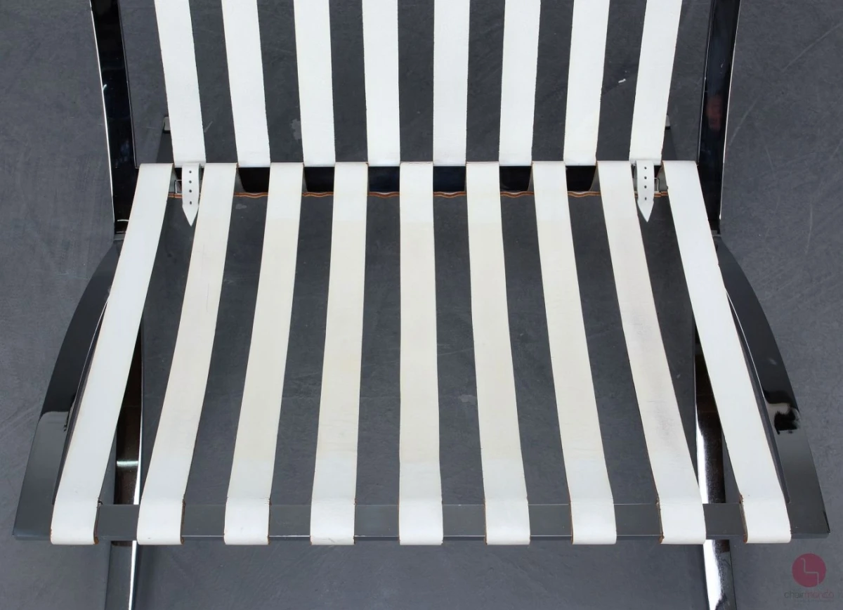 Knoll Barcelona Chair mit weißem Leder - gebraucht