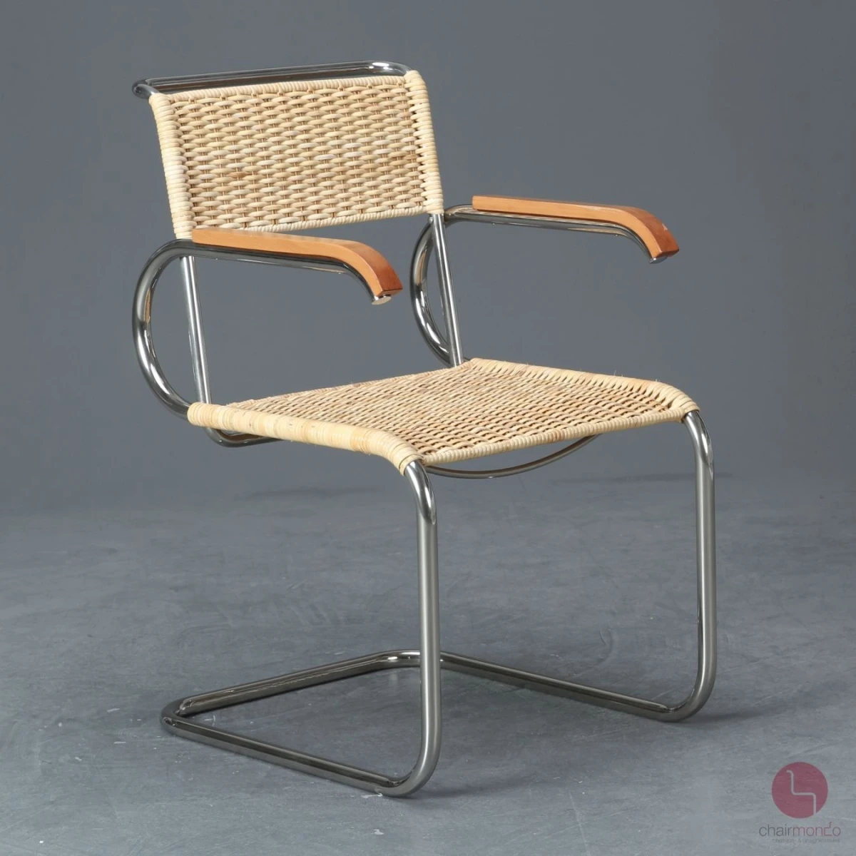 Tecta D40 Freischwinger mit neuem Natur-Geflecht, gebraucht