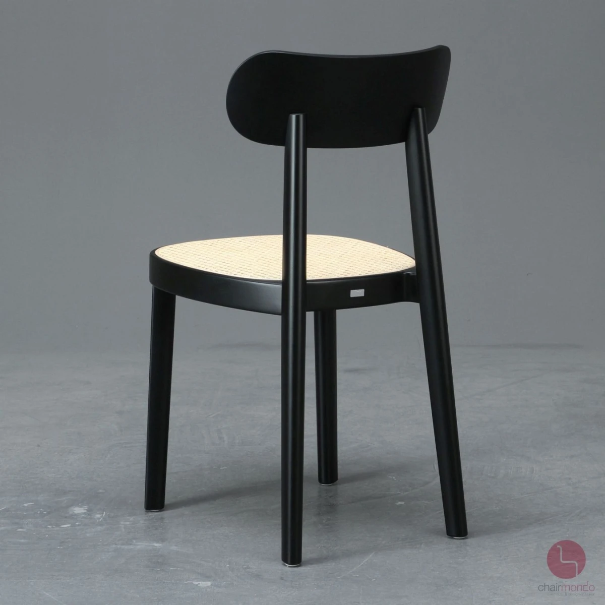 Thonet 118 Holzstuhl Schwarz mit Geflecht und Stützgewebe