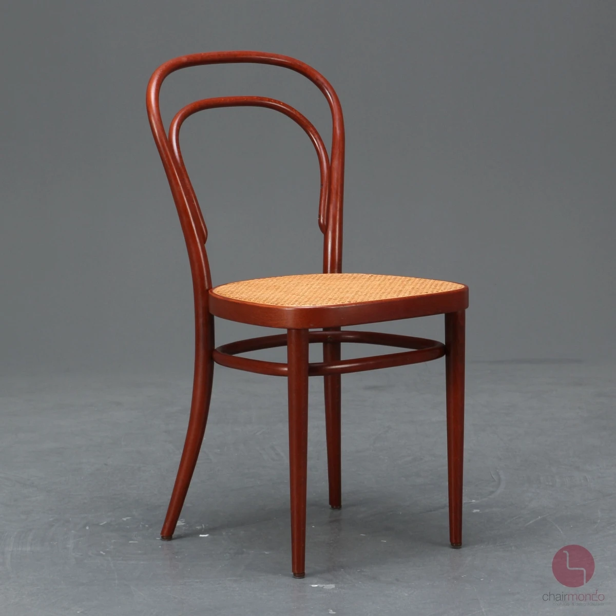 Thonet 214 Mahagoni Braun Bugholzstuhl mit Geflecht gebraucht