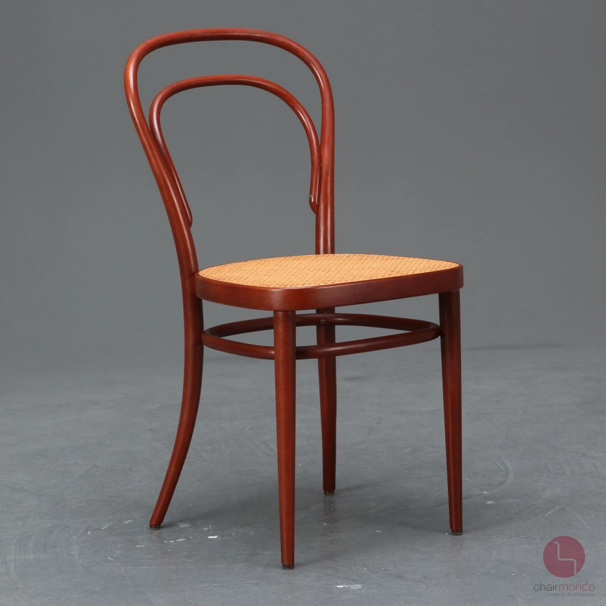 Thonet 214 Mahagoni Braun Bugholzstuhl mit Geflecht gebraucht