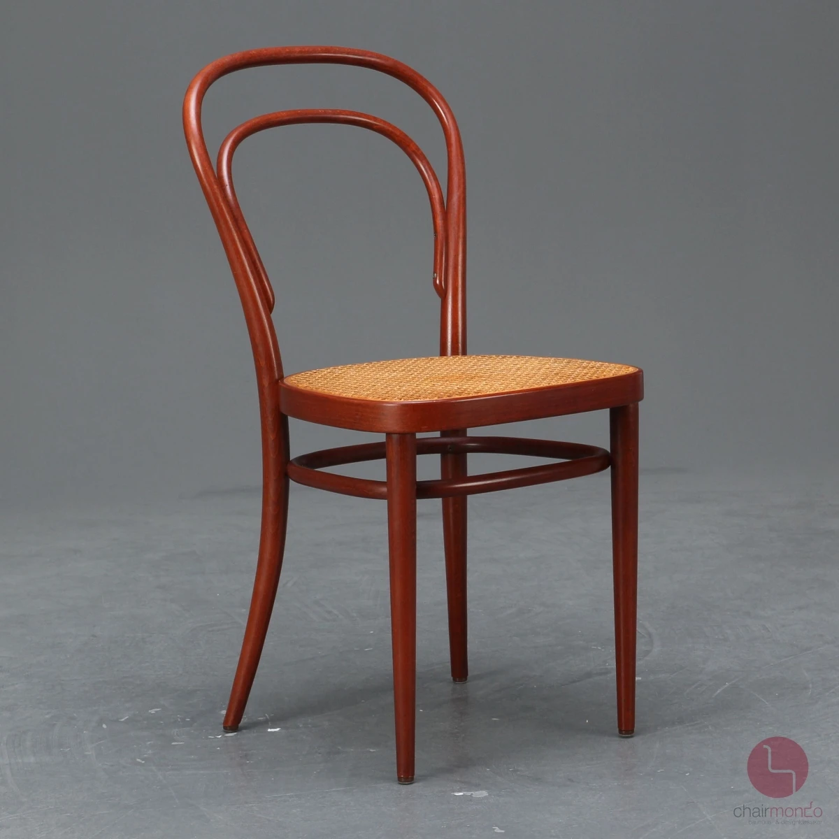 Thonet 214 Mahagoni Braun Bugholzstuhl mit Geflecht gebraucht