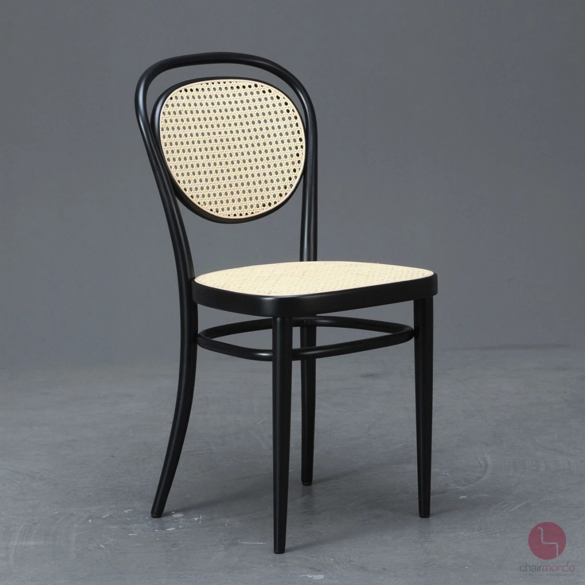 Thonet 215 R Schwarz Bugholzstuhl mit neuem Geflecht gebraucht