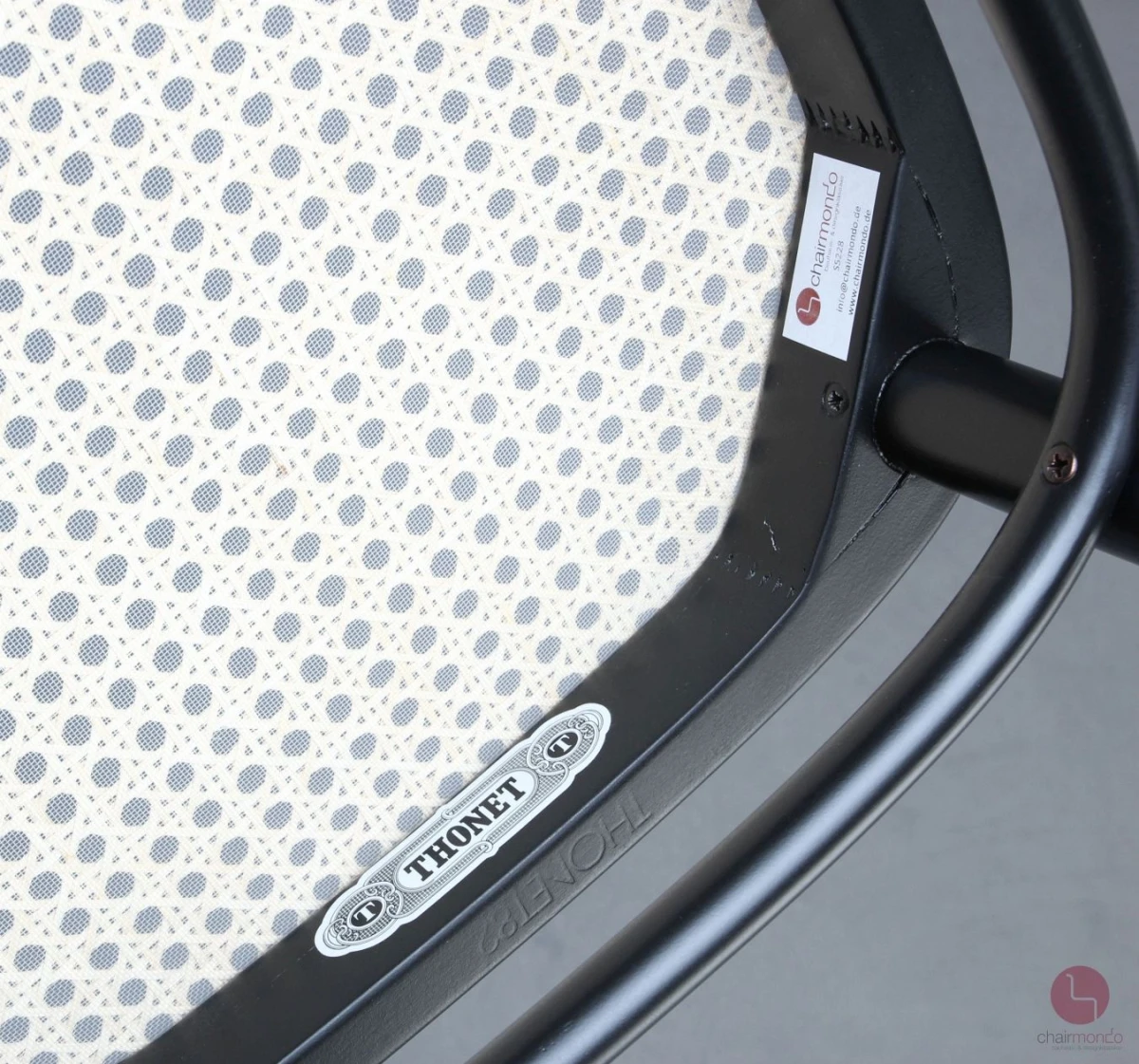 Thonet 215 R Schwarz Bugholzstuhl mit neuem Geflecht gebraucht