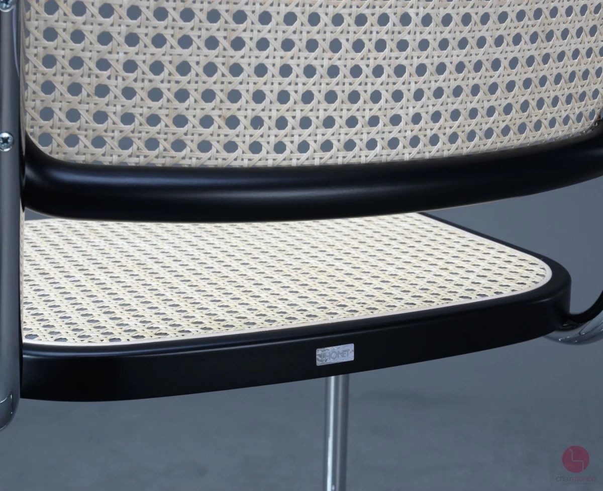 Thonet S32 VH Barstuhl mit Geflecht und Stützgewebe inkl. Filzgleiter