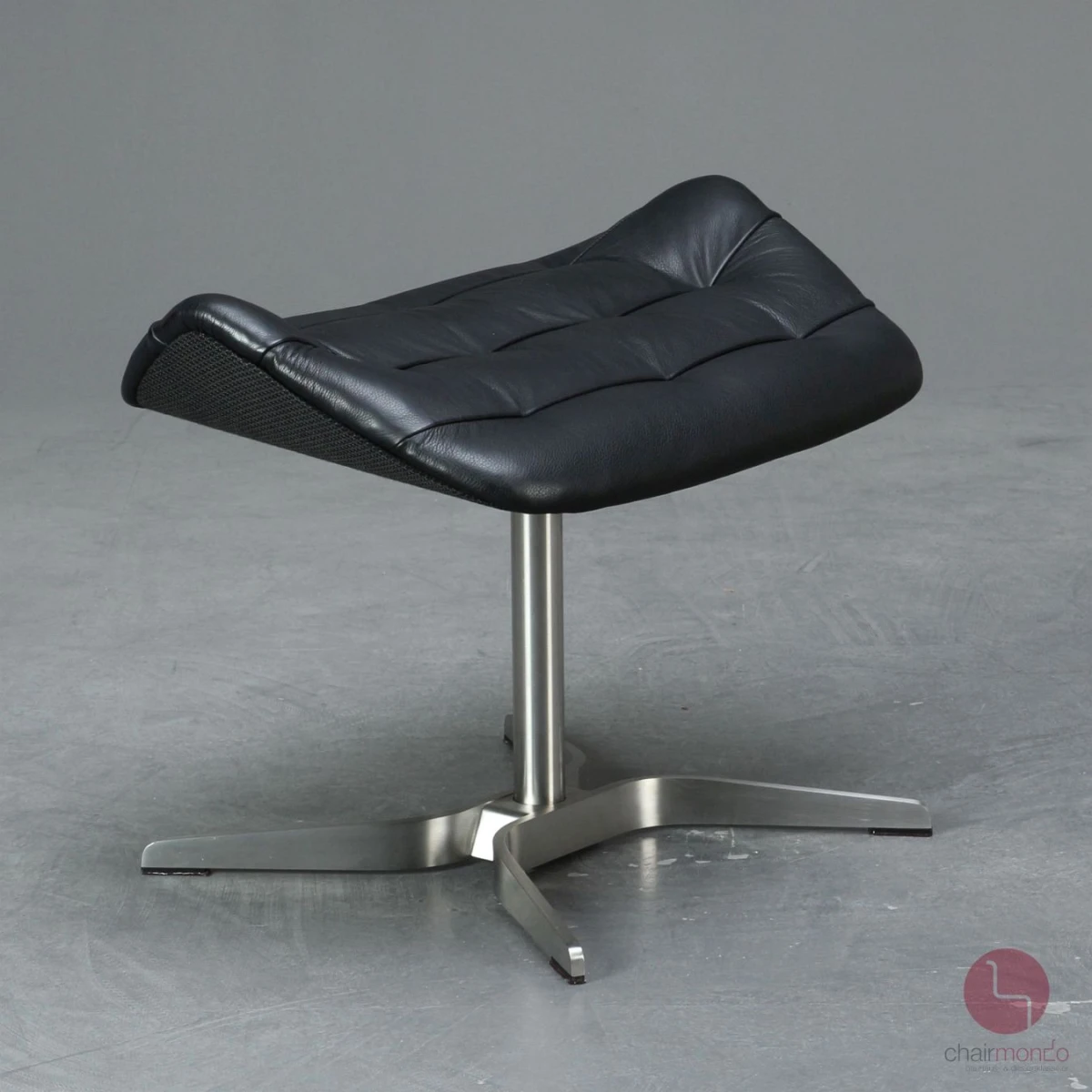 Thonet 808 Lounge Leder Sessel Schwarz mit Ottoman gebraucht