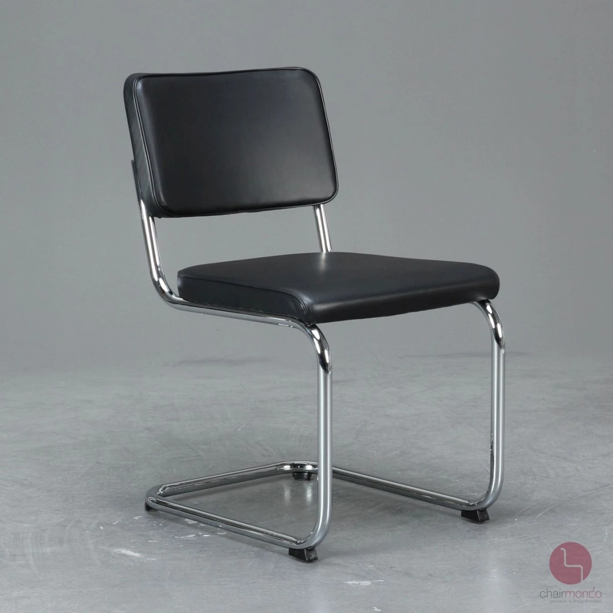 Thonet S32 PV Freischwinger Leder Schwarz gebraucht