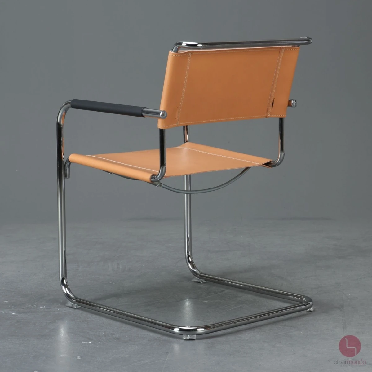 Thonet S34 Freischwinger mit neuem Kernleder in Beige Natur - gebraucht