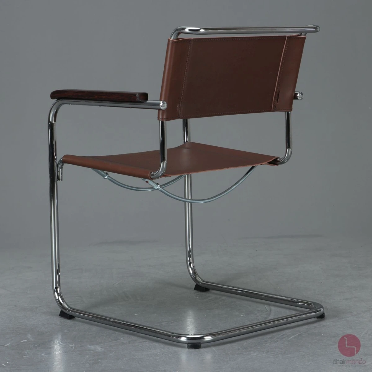 Thonet S34 Freischwinger mit neuem Kernleder in Schoko Braun - gebraucht