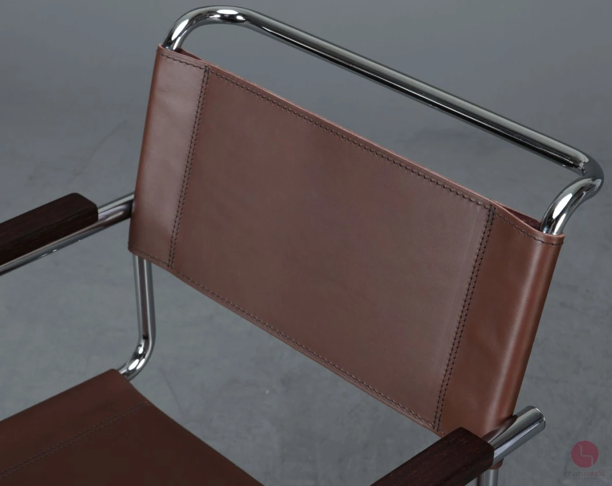 Thonet S34 Freischwinger mit neuem Kernleder in Schoko Braun - gebraucht