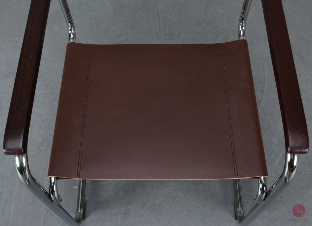 Thonet S34 Freischwinger mit neuem Kernleder in Schoko Braun - gebraucht