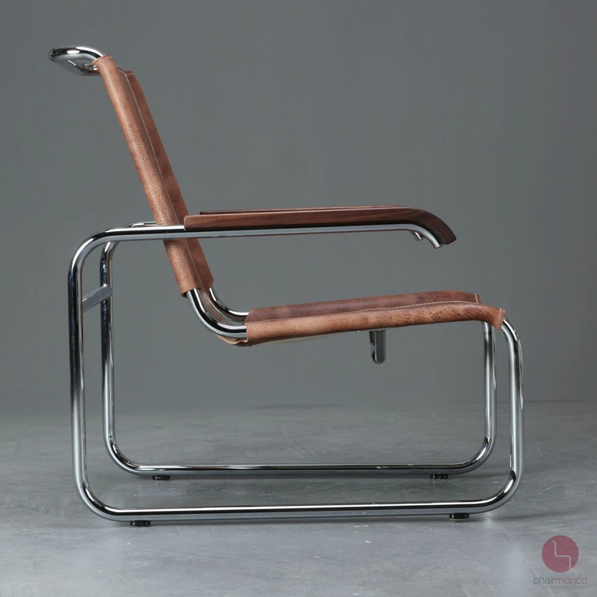 Thonet S35 L Pure Materials Freischwinger Sessel mit Büffelleder NEU