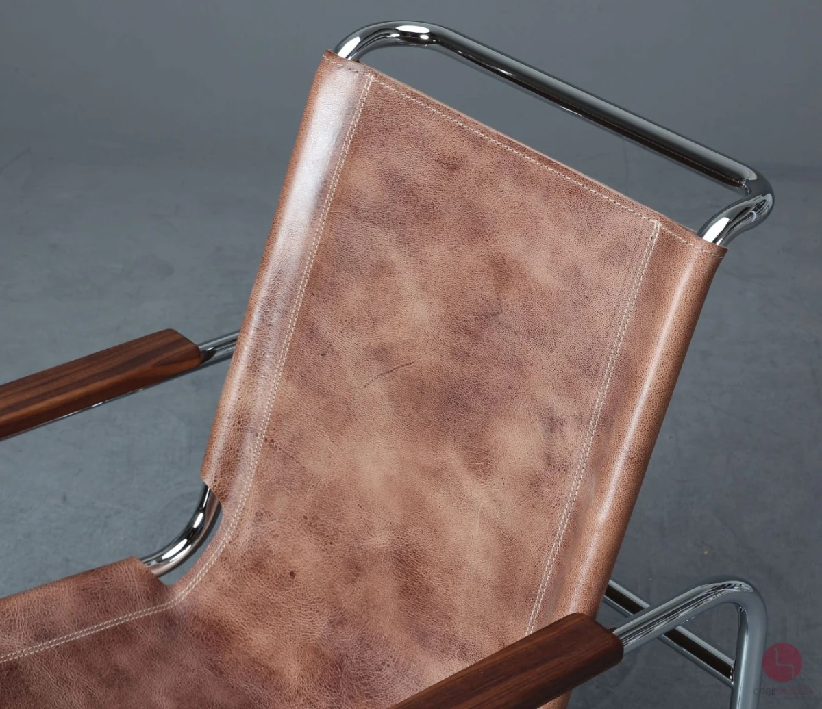 Thonet S35 L Pure Materials Freischwinger Sessel mit Büffelleder NEU
