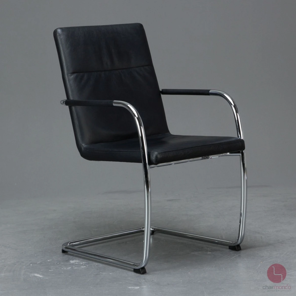 Thonet S61 Leder Freischwinger Konferenzstuhl Schwarz gebraucht